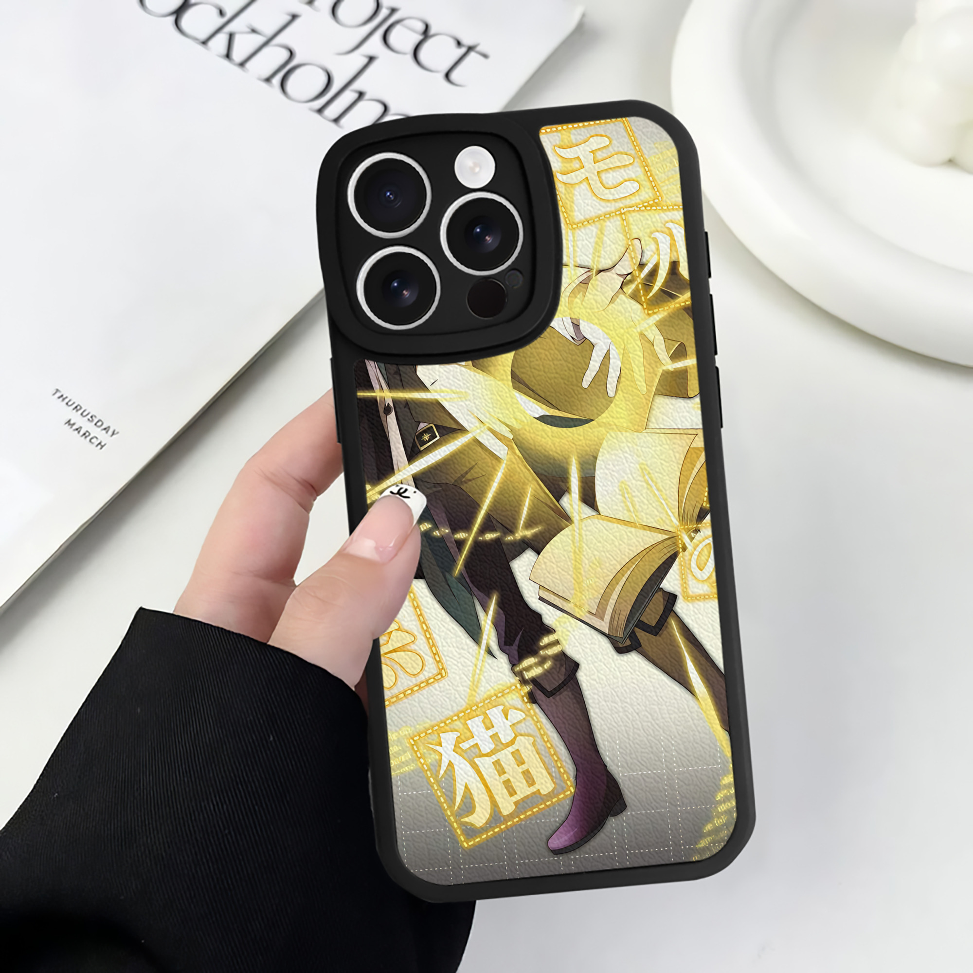 （画像用） 文豪ストレイドッグス Bungo Stray Dogs 【iPhone 16シリーズ対応】シリコンスマホケース（レザー調） 材質：シリコン